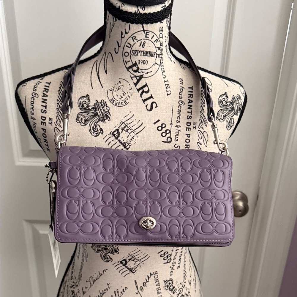 Coach Lavender Embossed Shoulder Bag